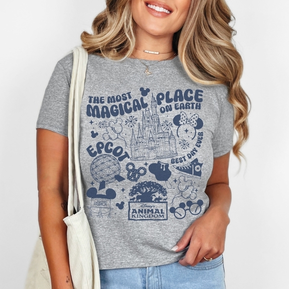 The Most Magical Place On Earth Disney World Trendy Graphic Crop Shirt - Picture 6 of 16